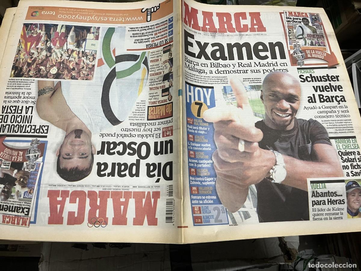 Coleccionismo deportivo: MARCA (16-9-2000) FICHAJE SCHUSTER BARCELONA HERAS SAVIO MAKELELE JUDO OLIMPIADAS OSCAR PE&Ntilde;AS