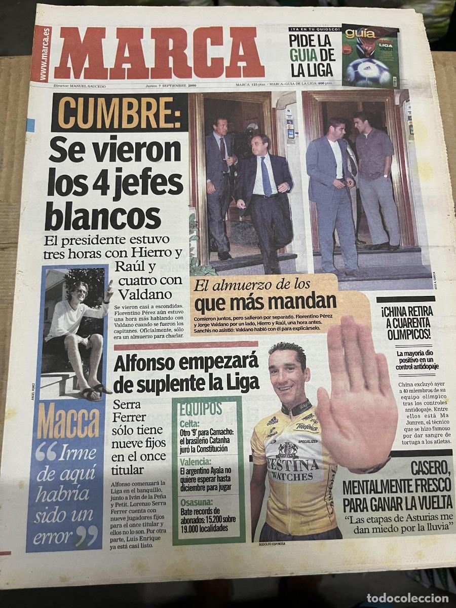 Coleccionismo deportivo: MARCA (7-9-2000) REAL MADRID MCMANAMAN CICLISMO CASERO VUELTA ESPA&Ntilde;A