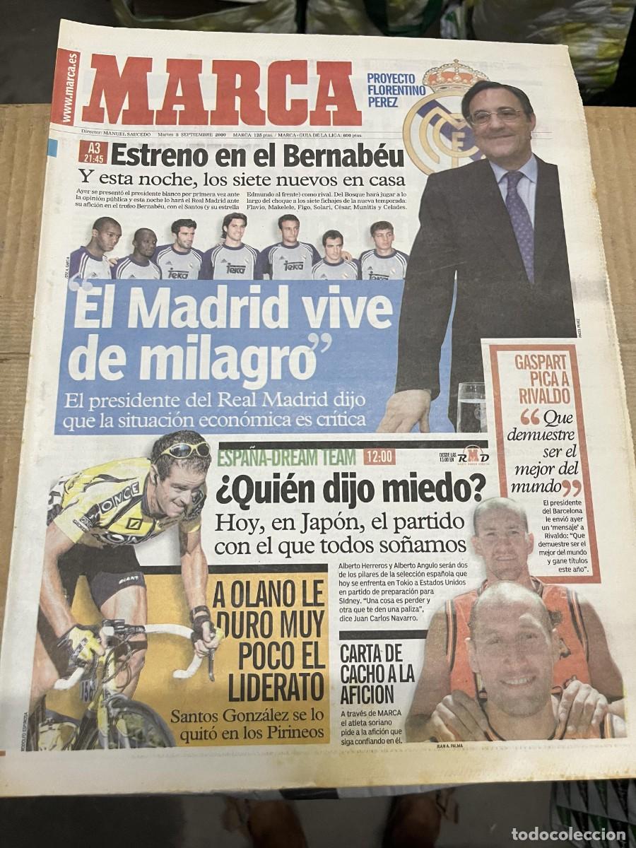 Coleccionismo deportivo: MARCA (5-9-2000) PROYECTO FLORENTINO PEREZ REAL MADRID OLANO VUELTA ESPA&Ntilde;A HOY BALONCESTO ESPA&Ntilde;A USA