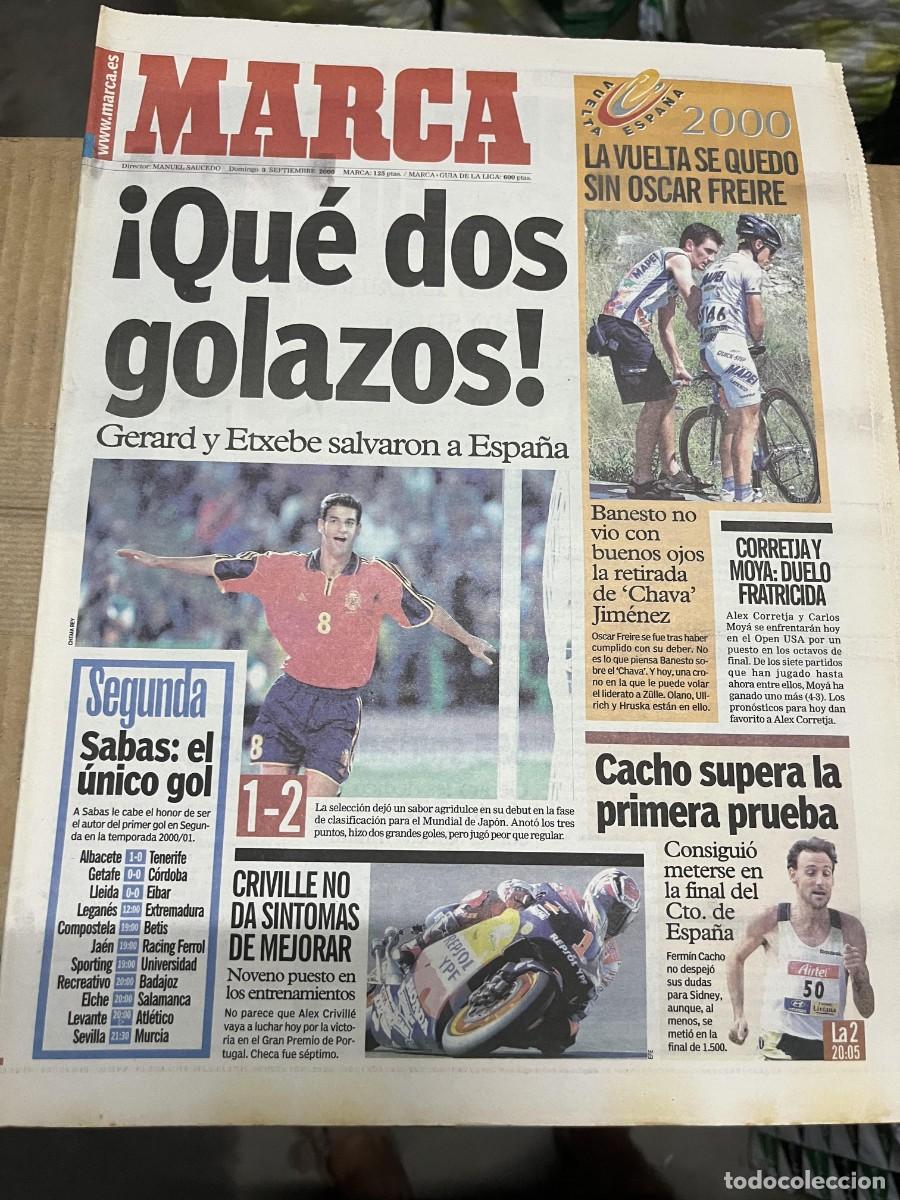 Coleccionismo deportivo: MARCA (3-9-2000) OSCAR FREIRE CRIVILLE FERMIN CACHO BOSNIA 1-2 ESPA&Ntilde;A SELECCION ESPA&Ntilde;OLA