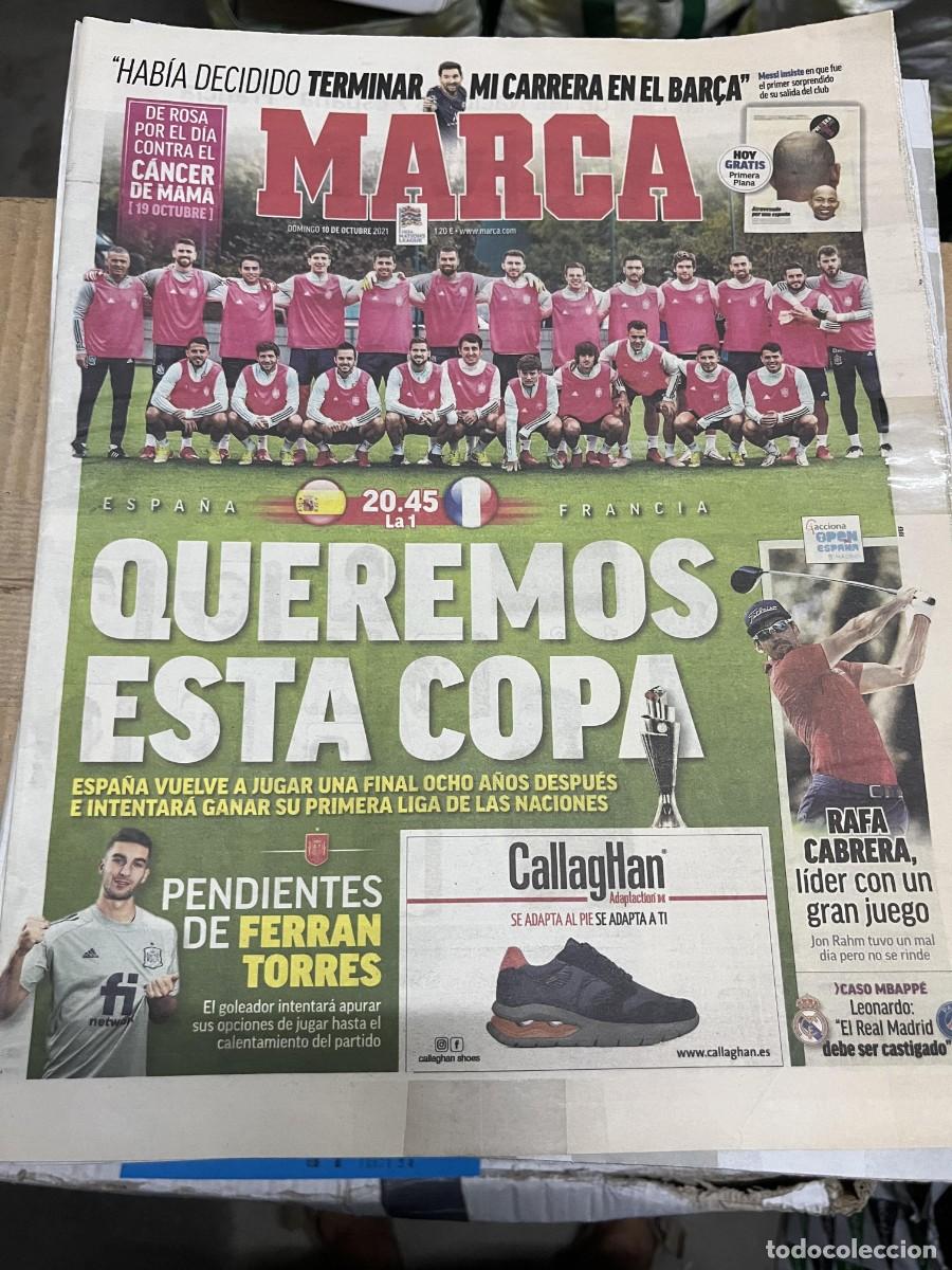Coleccionismo deportivo: MARCA (10-10-2021) HOY SELECCION ESPA&Ntilde;OLA ESPA&Ntilde;A FRANCIA FINAL UEFA NATIONS LEAGUE RAFA CABRERA
