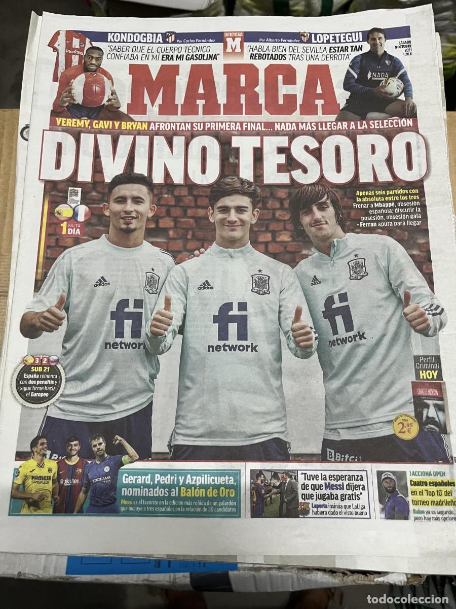 Coleccionismo deportivo: MARCA (9-10-2021) ESPA&Ntilde;A FRANCIA FINAL UEFA NATIONS LEAGUE LOPETEGUI KONDOGBIA JON RAHM GOLF