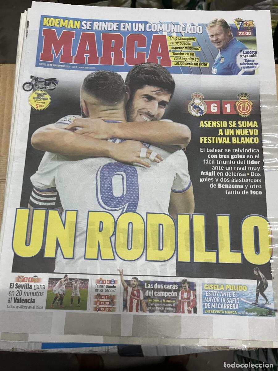 Coleccionismo deportivo: MARCA (23-9-2021) REAL MADRID 6-1 MALLORCA GOLEADA KOEMAN HOY CADIZ BARCELONA GISELA PULIDO