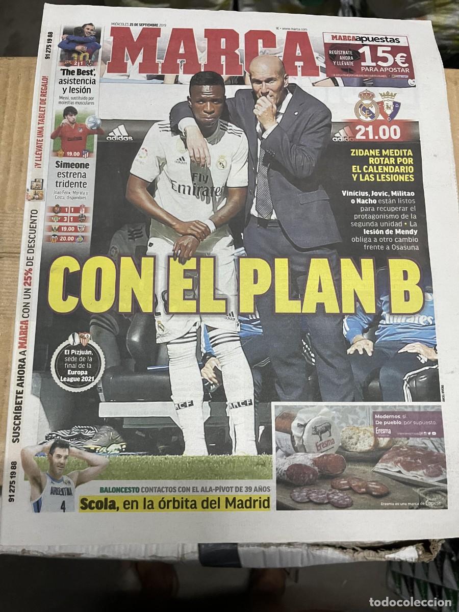 Coleccionismo deportivo: MARCA (25-9-2019) BARCELONA 2-1 VILLARREAL ZIDANE VINICIUS HOY REAL MADRID OSASUNA