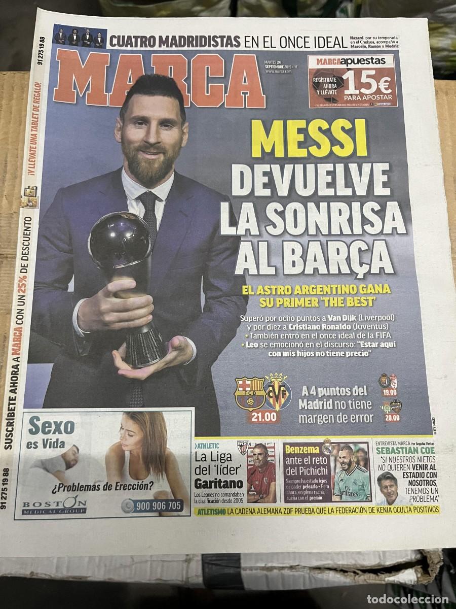 Coleccionismo deportivo: MARCA (24-9-2019) CAMPEON PRIMER TROFEO THE BEST LIONEL MESSI BARCELONA VILLARREAL