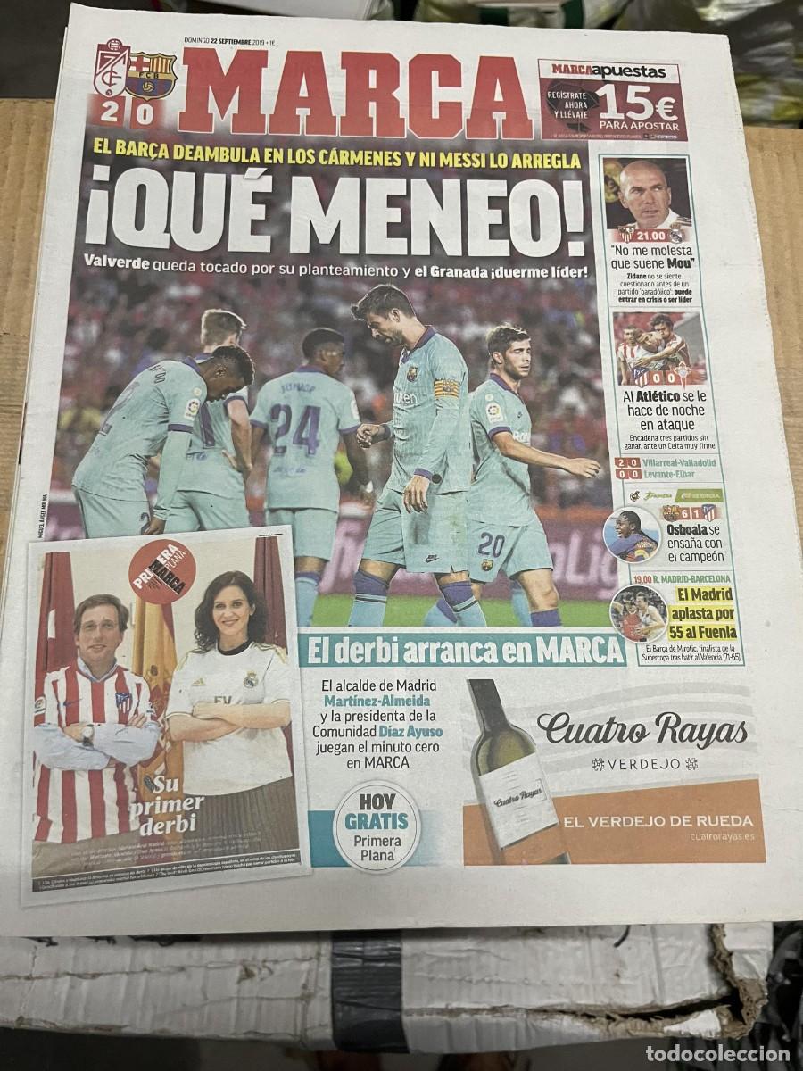 Coleccionismo deportivo: MARCA (22-9-2019) HOY SEVILLA REAL MADRID GRANADA 0-2 BARCELONA DERBI ATLETICO 0-0 CELTA VIGO