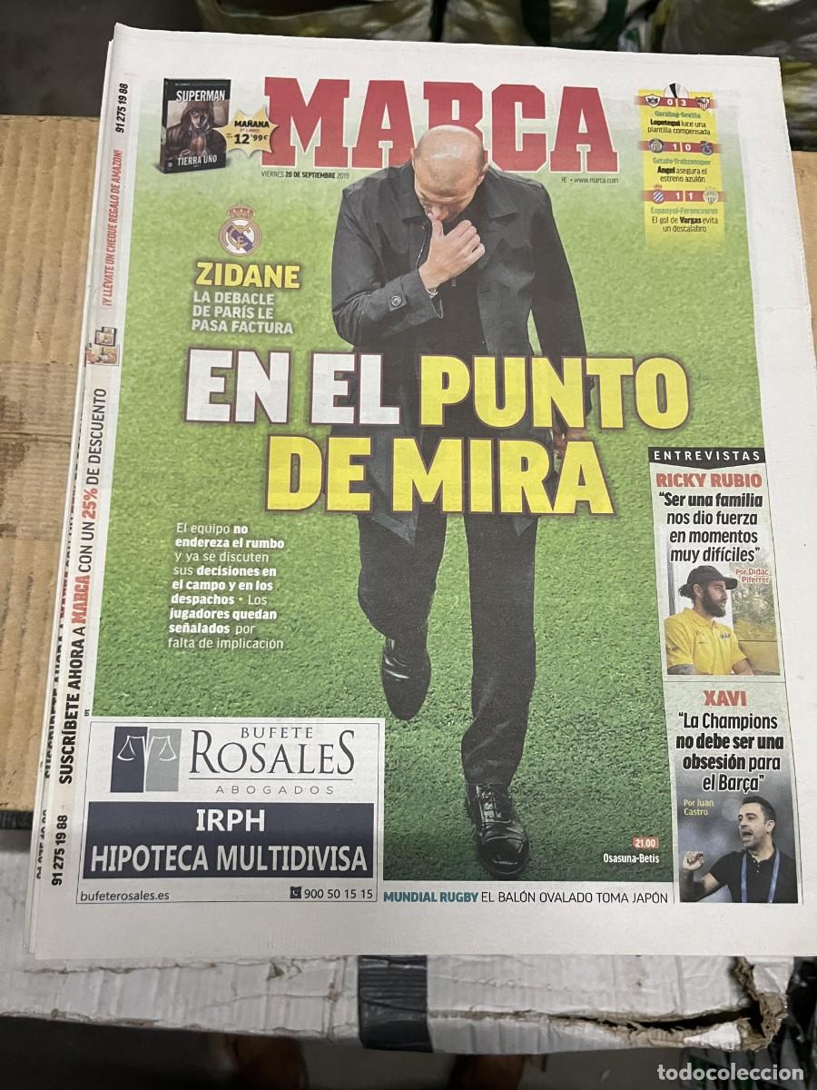 Coleccionismo deportivo: MARCA (20-9-2019) ZIDANE QARABAG 0-3 SEVILLA GETAFE 1-0 TRABZONSPOR ESPANYOL 1-1 FERENCVAROS