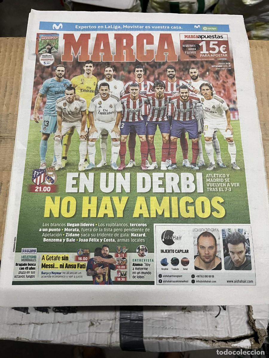 Coleccionismo deportivo: MARCA (28-9-2019) HOY DERBI ATLETICO MADRID REAL MADRID GETAFE BARCELONA JORNADA LIGA