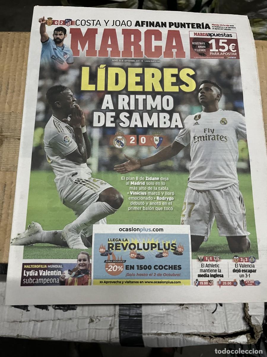 Coleccionismo deportivo: MARCA (26-9-2019) MALLORCA 0-2 ATLETICO MADRID DIEGO COSTA REAL MADRID 2-0 OSASUNA RODRYGO