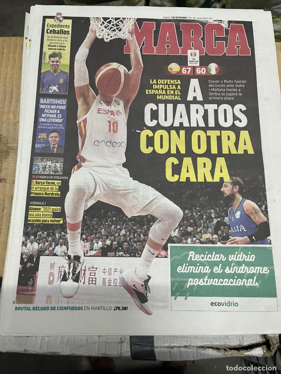 Coleccionismo deportivo: MARCA (7-9-2019) ESPA&Ntilde;A 67-60 ITALIA BALONCESTO CEBALLOS BARTOMEU HOY BARCELONA TACON REAL MADRID