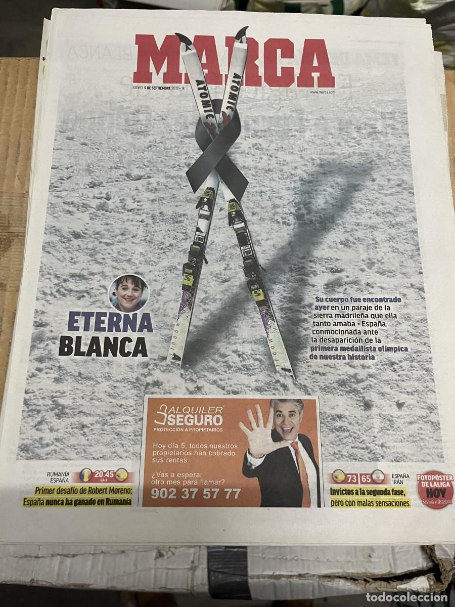 Coleccionismo deportivo: MARCA (5-9-2019) MUERTE BLANCA FERNANDEZ OCHOA HOY RUMANIA ESPA&Ntilde;A POSTER ONCE SEVILLA OSASUNA