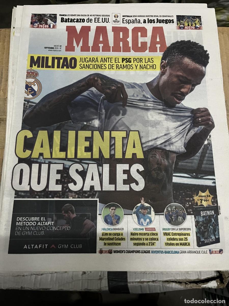 Coleccionismo deportivo: MARCA (12-9-2019) MILITAO REAL MADRID DESPIDO MARCELINO VALENCIA POSTER ESPANYOL ESPA&Ntilde;OL LEGANES