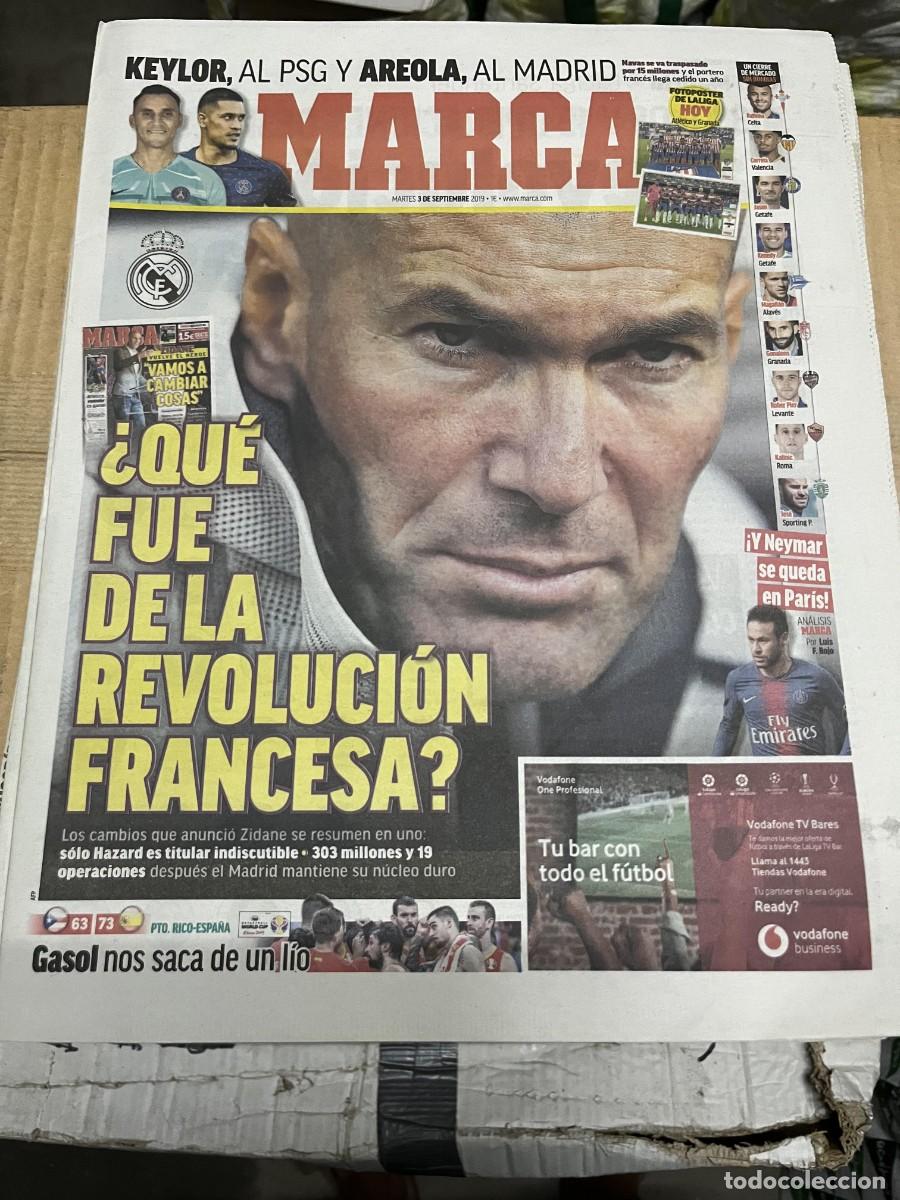 Coleccionismo deportivo: MARCA (3-9-2019) ZIDANE REAL MADRID MUNDIAL BALONCESTO ESPA&Ntilde;A PUERTO POSTER ATLETICO MADRID GRANADA