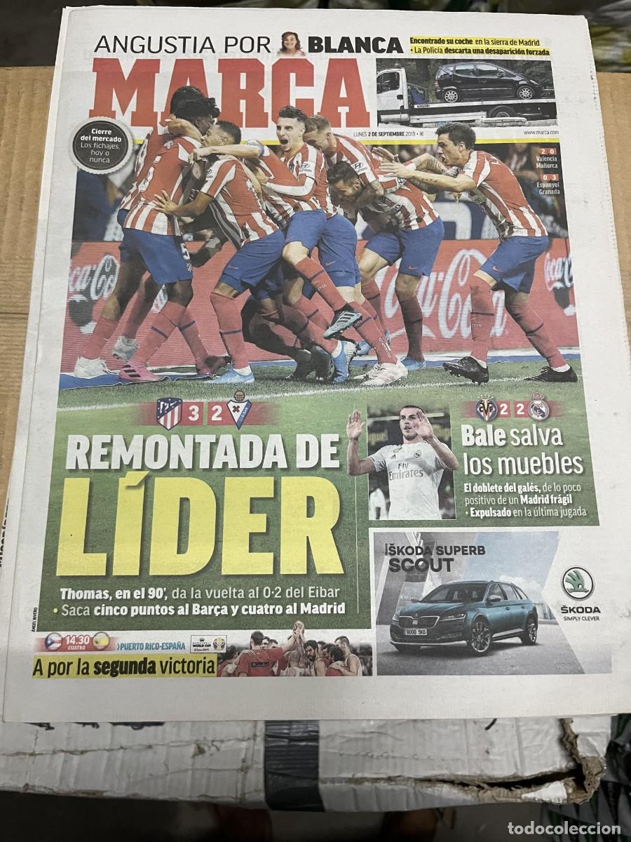 Coleccionismo deportivo: MARCA (2-9-2019) LIDER ATLETICO MADRID 3-2 EIBAR JORNADA LIGA DESAPARICION BLANCA FERNANDEZ OCHOA