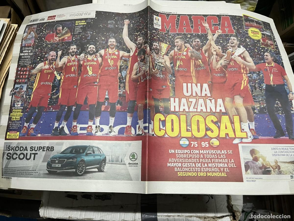 Coleccionismo deportivo: MARCA (16-9-2019) FINAL CAMPEON SEGUNDO ORO MUNDIAL BALONCESTO ESPA&Ntilde;A 95-75 ARGENTINA GASOL