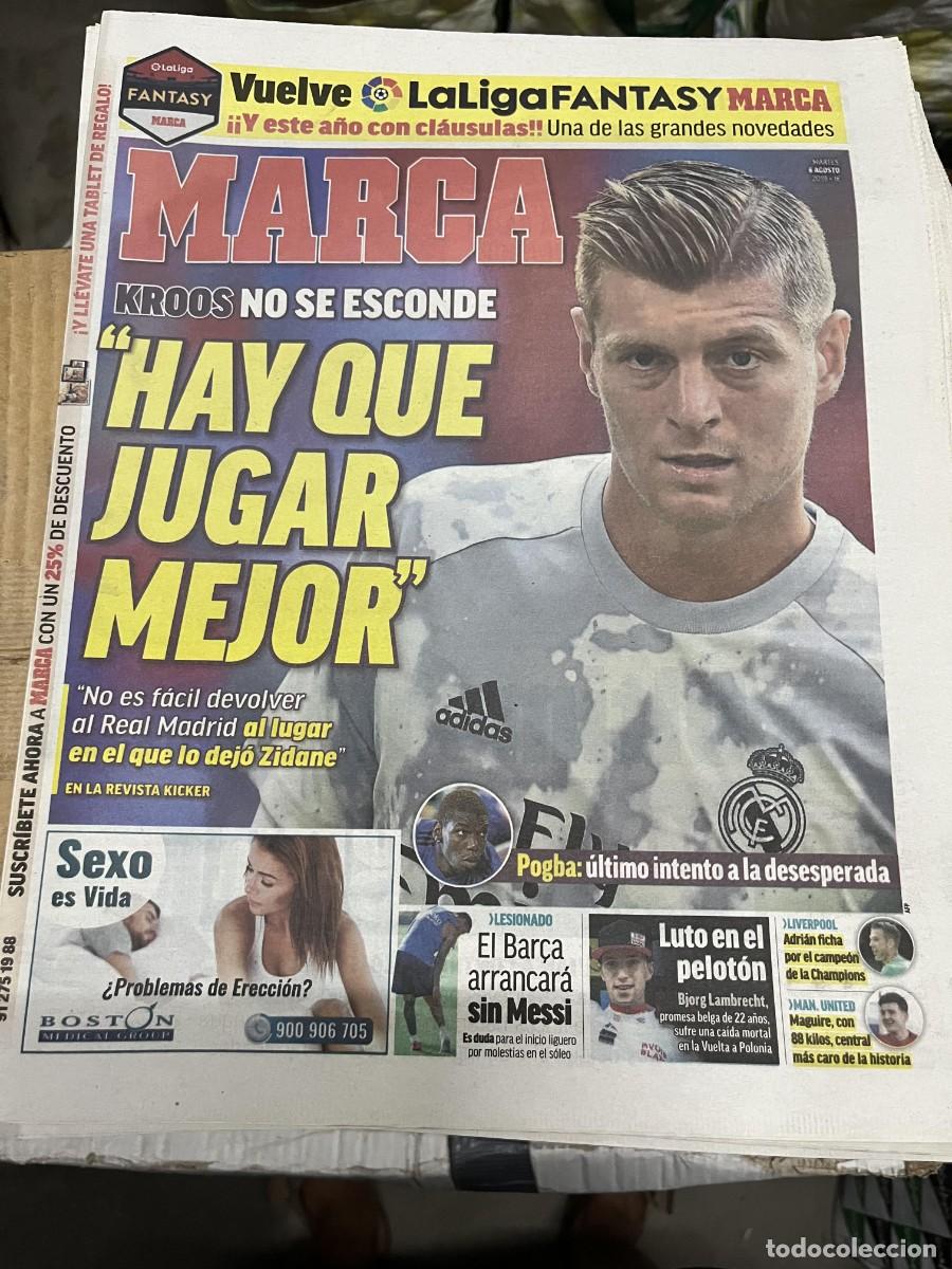 Coleccionismo deportivo: MARCA (6-8-2019) KROOS POSIBLE FICHAJE POGBA REAL MADRID MESSI BARCELONA BJORG LAMBRECHT