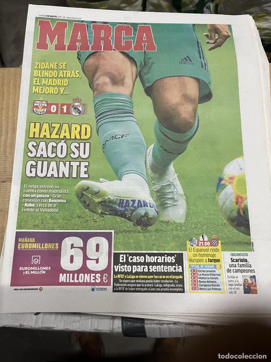 Coleccionismo deportivo: MARCA (8-8-2019) CHAMPIONS RB SALZBURG 0-1 REAL MADRID HOMENAJE JARQUE LUZERN ESPANYOL