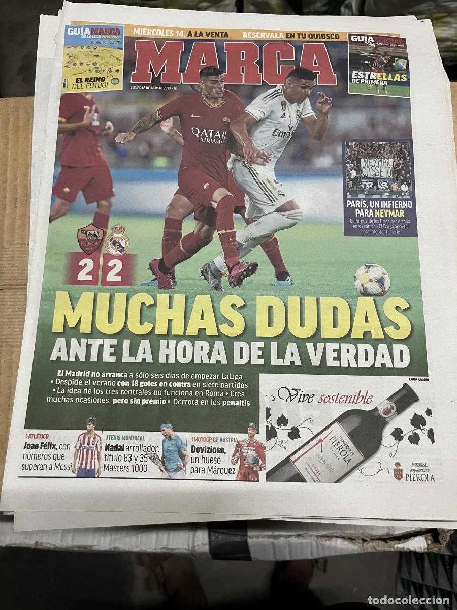 Coleccionismo deportivo: MARCA (12-8-2019) CHAMPIONS ROMA 2-2 REAL MADRID RAFAEL NADAL TENIS JOAO FELIX