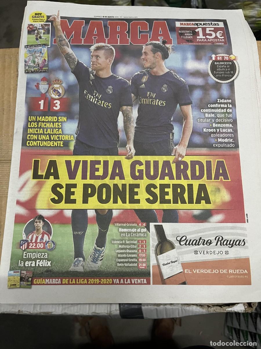 Coleccionismo deportivo: MARCA (18-8-2019) JORNADA LIGA CELTA VIGO 1-3 REAL MADRID KROOS BALE HOY ATLETICO GETAFE