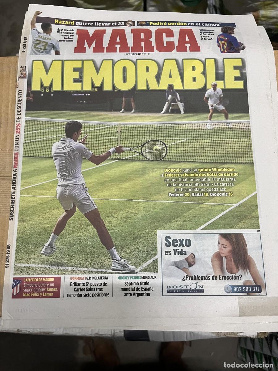 Coleccionismo deportivo: MARCA (15-7-2019) HAZARD PRESENTACION GRIEZMANN BARCELONA CAMPEON WIMBLEDON DJOKOVIC FEDERER