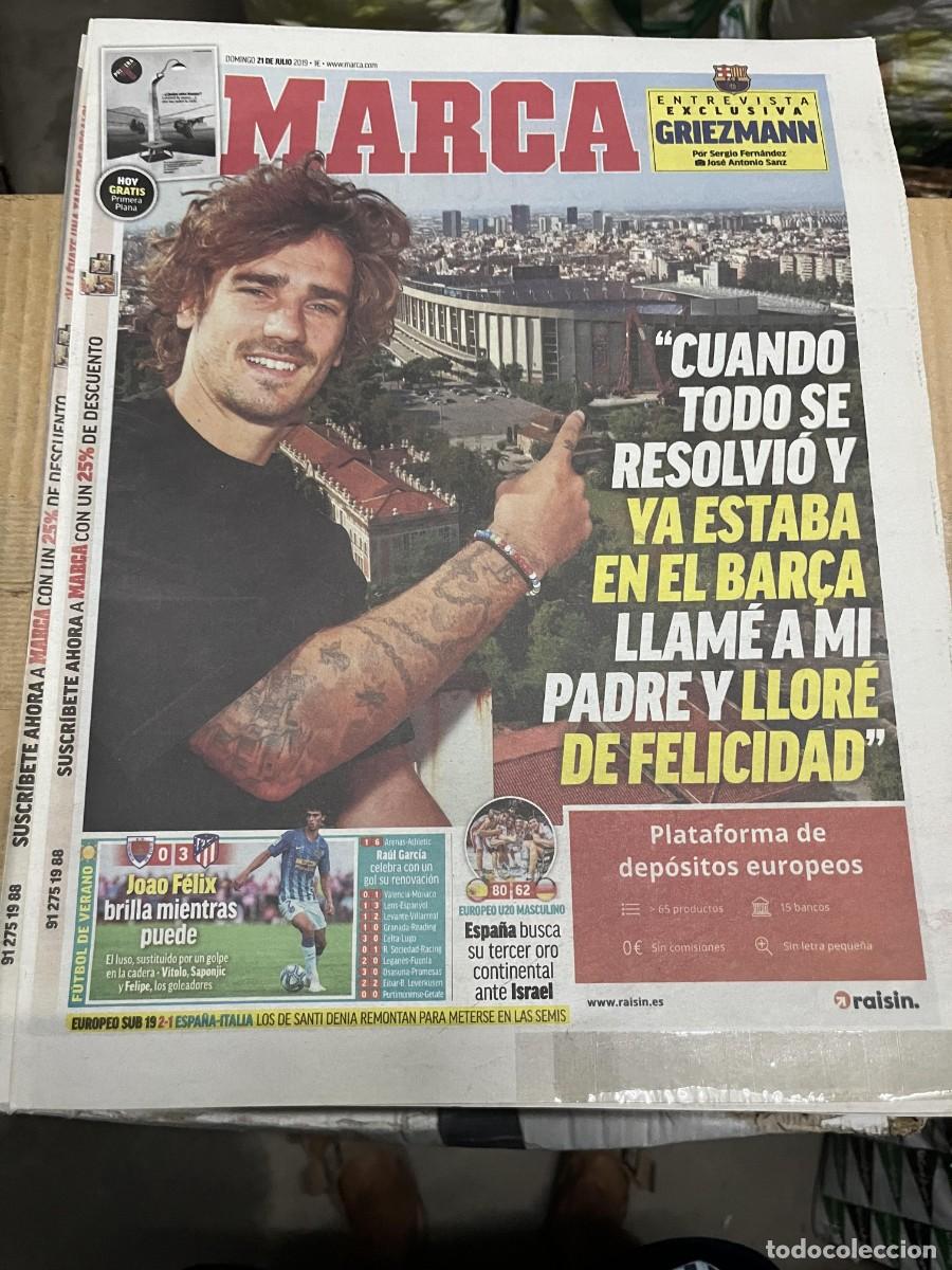 Coleccionismo deportivo: MARCA (21-7-2019) ENTREVISTA EXCLUSIVA GRIEZMANN BARCELONA NUMANCIA 0-3 ATLETICO AMISTOSO