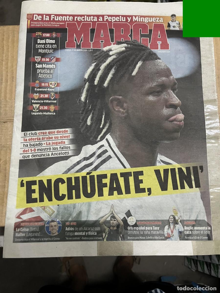 Coleccionismo deportivo: MARCA (31-8-2024) VINICIUS DE LA FUENTE PEPELU MINGUEZA BARCELONA VALLADOLID BILBAO ATLETICO LIGA