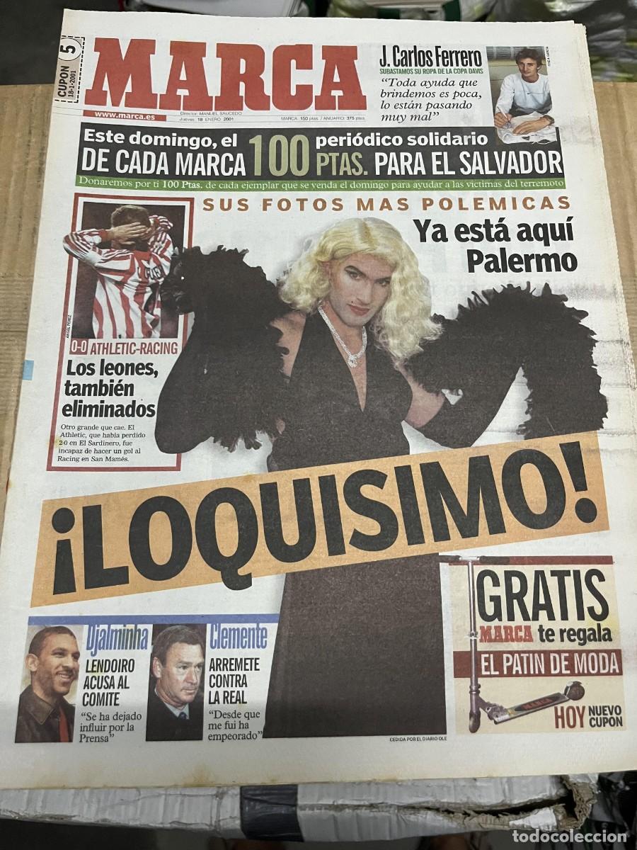 Coleccionismo deportivo: MARCA (18-1-2001) VILLARREAL PALERMO ATHLETIC 0-0 RACING DJALMINHA JAVIER CLEMENTE CARLOS FERRERO