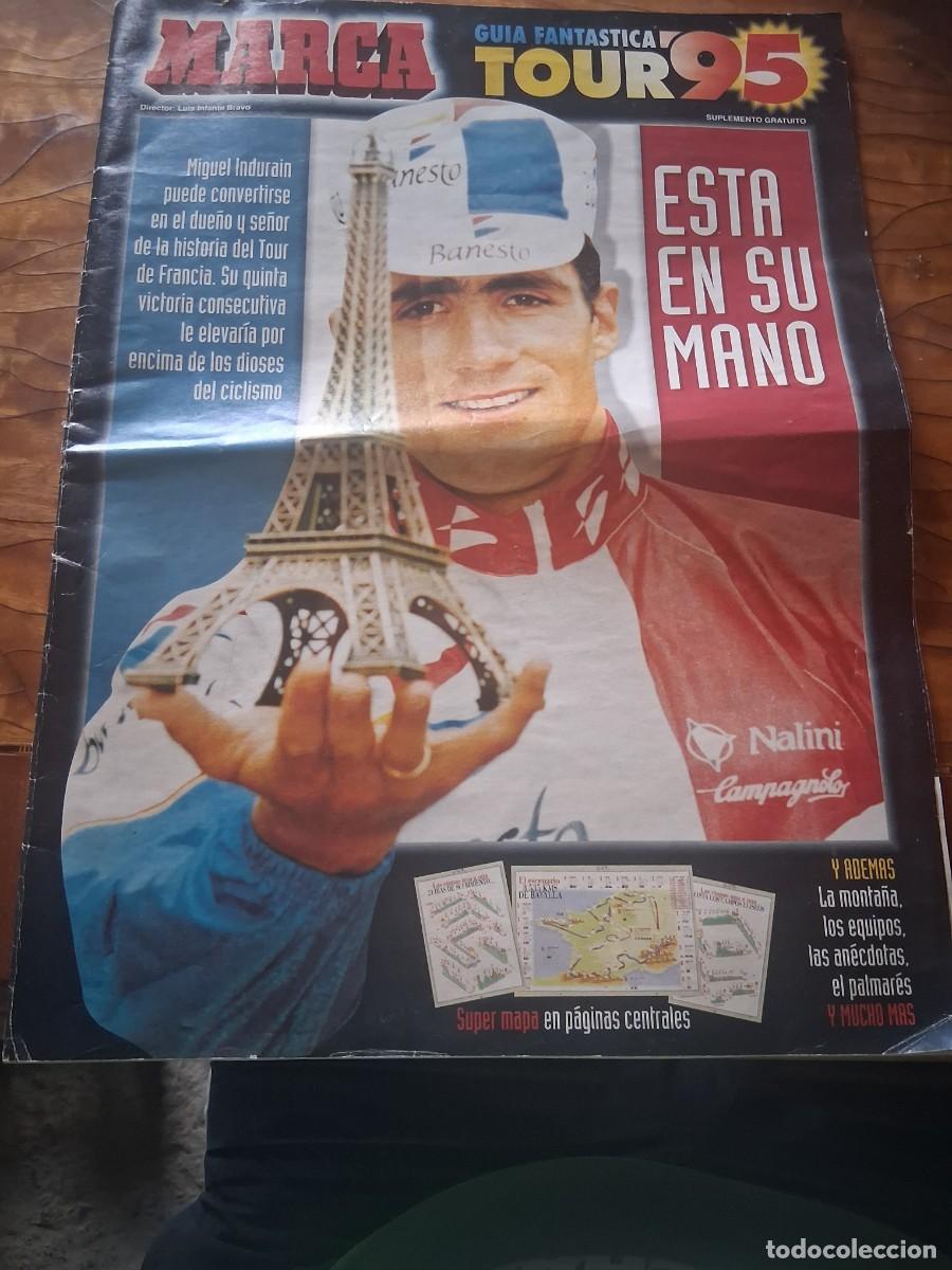 Coleccionismo deportivo: Revista peri&oacute;dico Marca Tour 95 ciclismo Miguel indurain anuncio cerveza Aguila Toyota