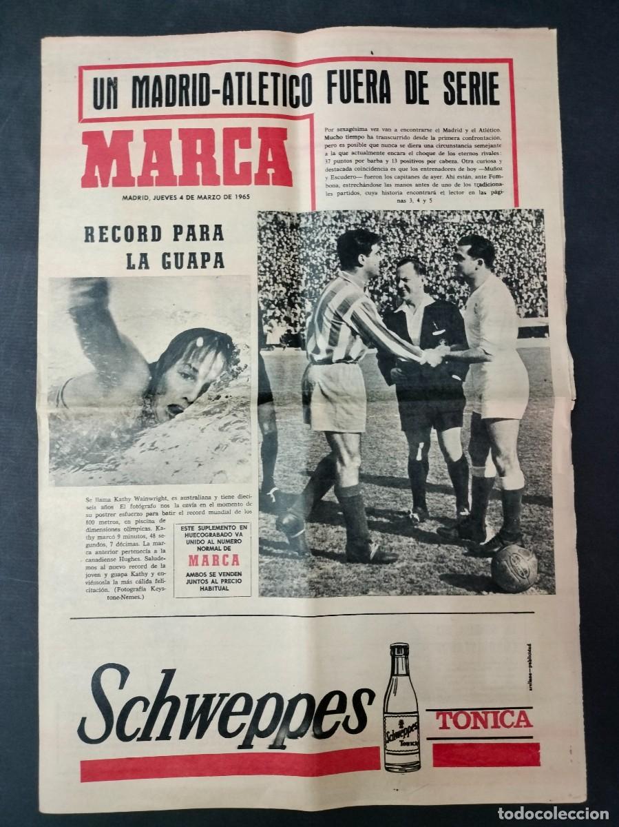 Sports collectibles: SUPLEMENTO MARCA 4 MARZO 1965 REAL MADRID, ATLETICO DE MADRID EXCELENTE ESTADO!!