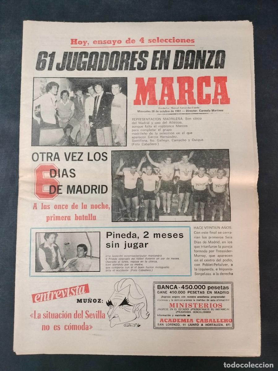 Sports collectibles: DIARIO MARCA 28 DE OCTUBRE 1981 EXCELENTE ESTADO!!