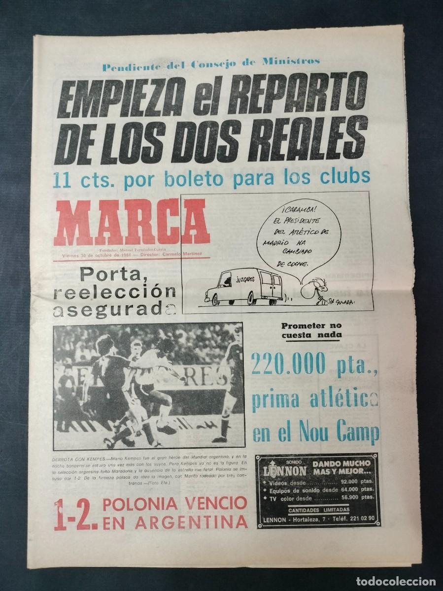 Sammelleidenschaft Sport: DIARIO MARCA 30 DE OCTUBRE 1981 AMISTOSO POLONIA ARGENTINA CON KEMPES EXCELENTE ESTADO!!
