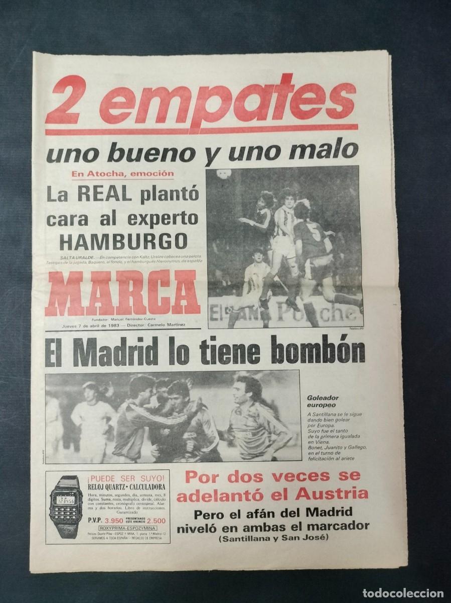 Sammelleidenschaft Sport: DIARIO MARCA 7 DE ABRIL 1983 IDA SEMIFINALES COPA DE EUROPA REAL SOCIEDAD HAMBURGO EXCELENTE ESTADO!
