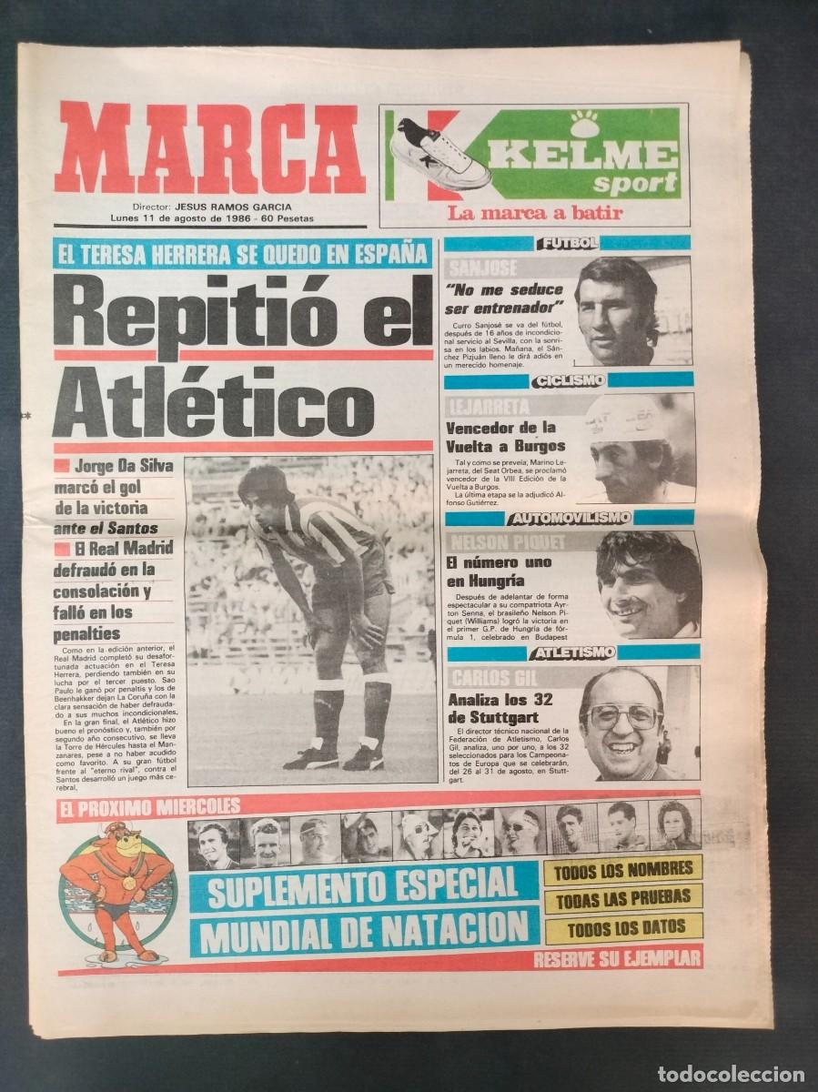 Collezionismo sportivo: DIARIO MARCA 11 DE AGOSTO 1986 ATLETICO DE MADRID GANADOR DEL TERESA HERRERA