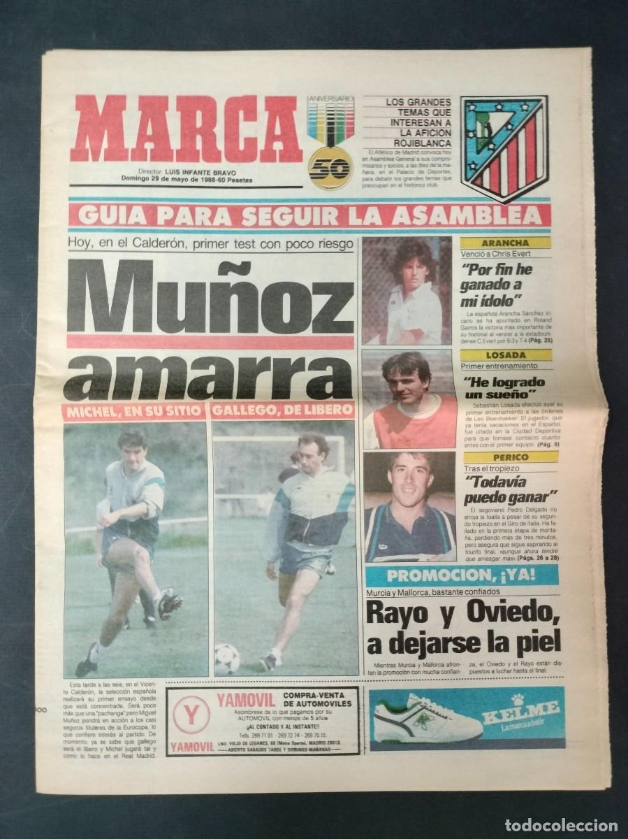 Coleccionismo deportivo: DIARIO MARCA 29 DE MAYO DE 1988 MIGUEL MU&Ntilde;OZ, PERICO DELGADO GIRO ITALIA EXCELENTE ESTADO!!