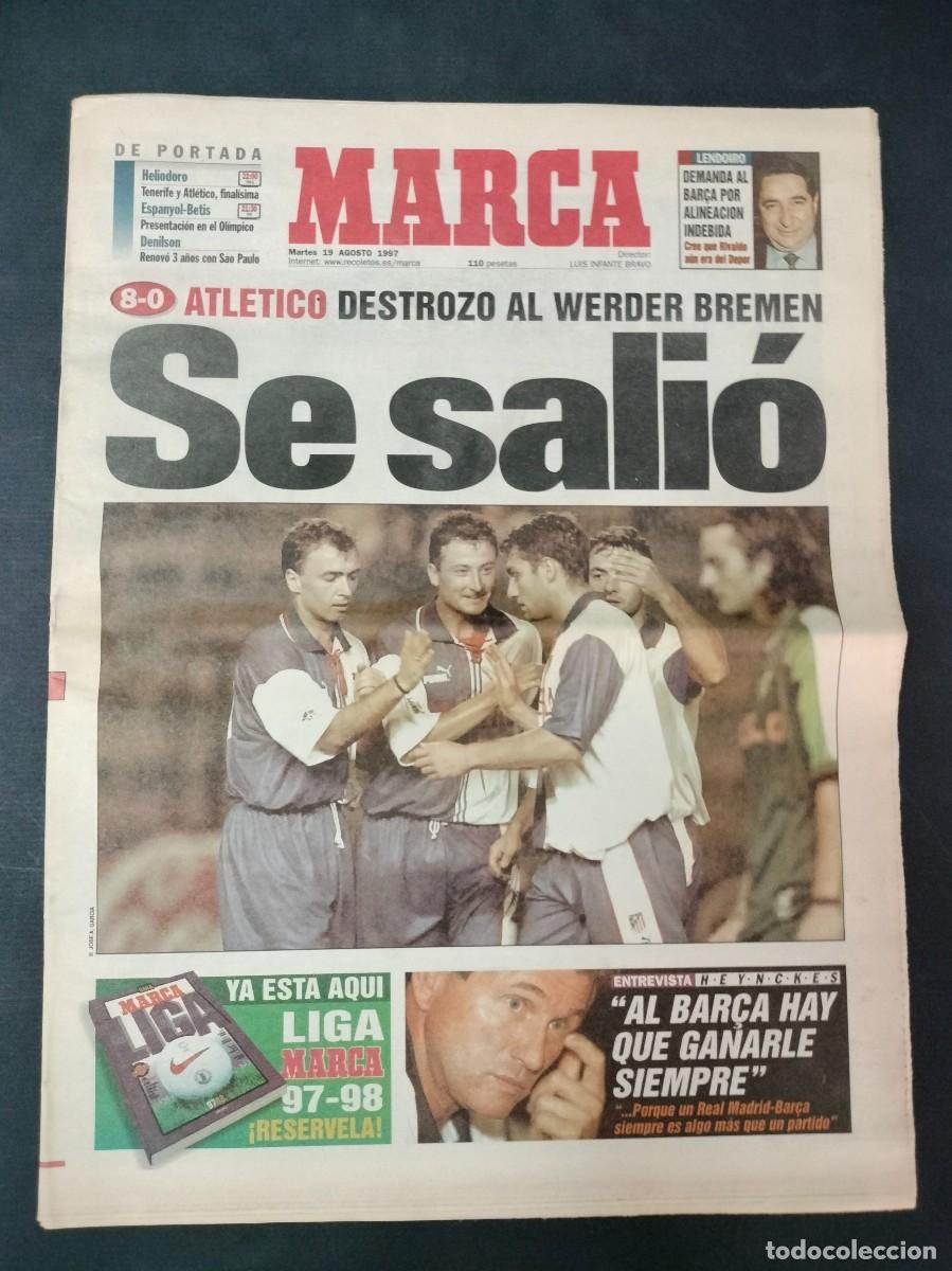 Coleccionismo deportivo: DIARIO MARCA 19 DE AGOSTO 1997 8-0 ATLETICO MADRID WERDER BREMEN FINAL TROFEO HERRERA