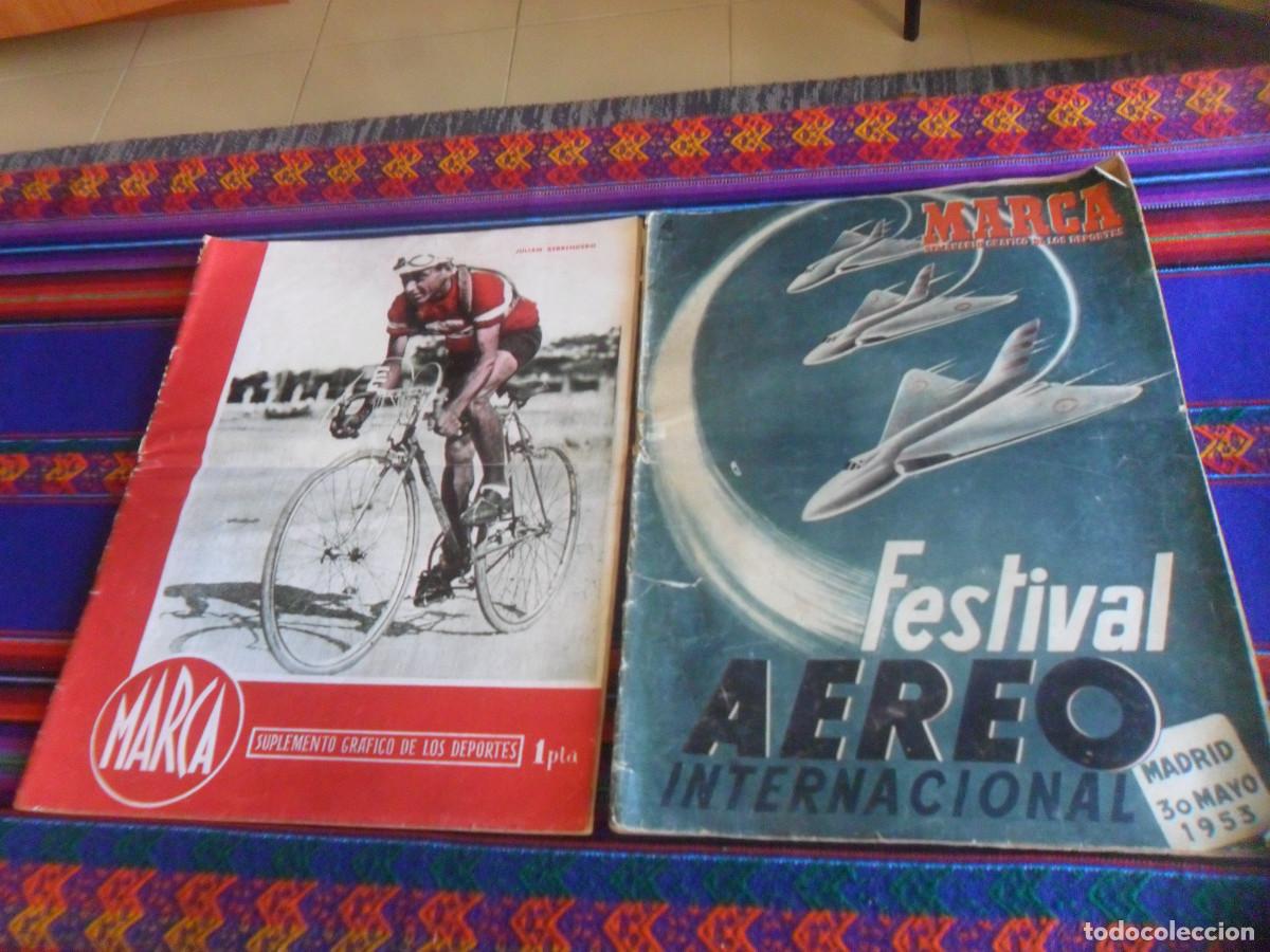Colecionismo desportivo: MARCA SUPLEMENTO GR&Aacute;FICO DE LOS DEPORTES 137 1945 Y SEMANARIO FESTIVAL A&Eacute;REO INTERNACIONAL 1953.
