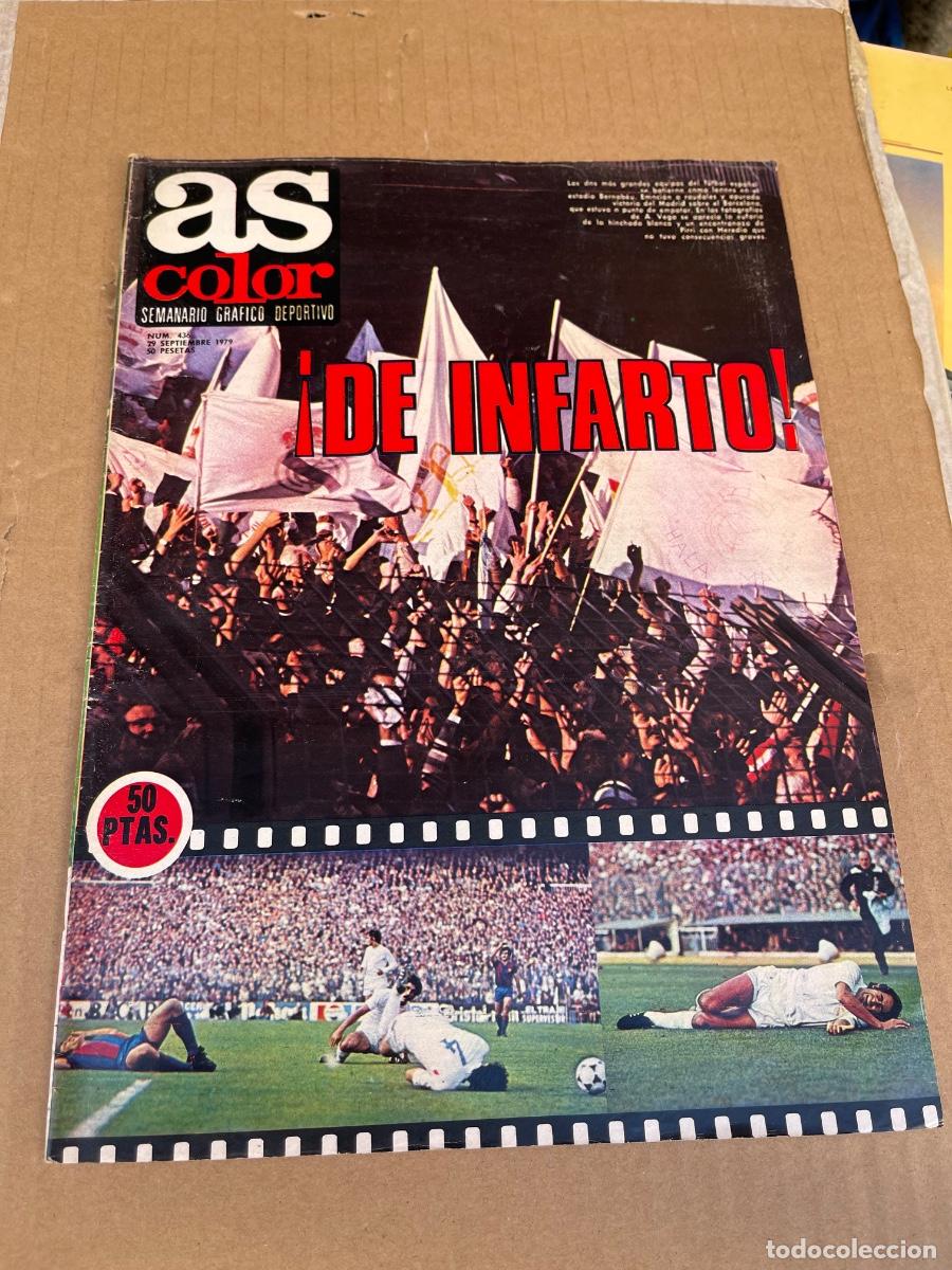 Coleccionismo deportivo: AS COLOR # 436 (29-9-1979) REAL MADRID DE INFARTO POSTER ENSIDESA CADIZ ATLETICO MADRID