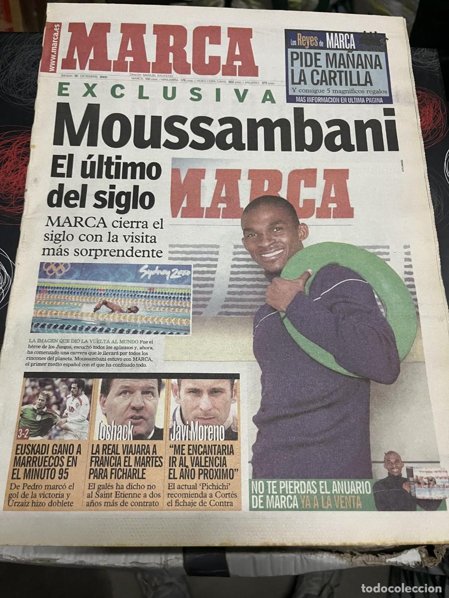 Coleccionismo deportivo: MARCA (30-12-2000) MOUSSAMBANI EUSKADI 3-2 MARRUECOS TOSHACK JAVI MORENO