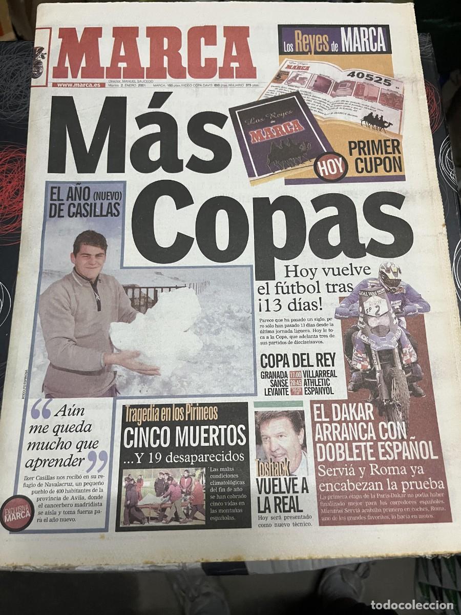 Coleccionismo deportivo: MARCA (2-1-2001) IKER CASILLAS TRAGEDIA EN LOS PIRINEOS DAKAR TOSHACK GABBY REECE