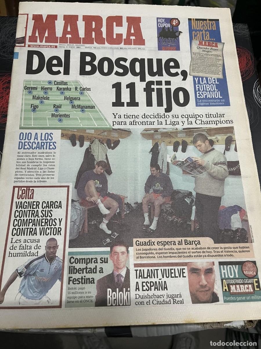 Coleccionismo deportivo: MARCA (5-1-2001) DEL BOSQUE REAL MADRID CELTA VIGO VAGNER BARCELONA GUADIX BELOKI TALANT