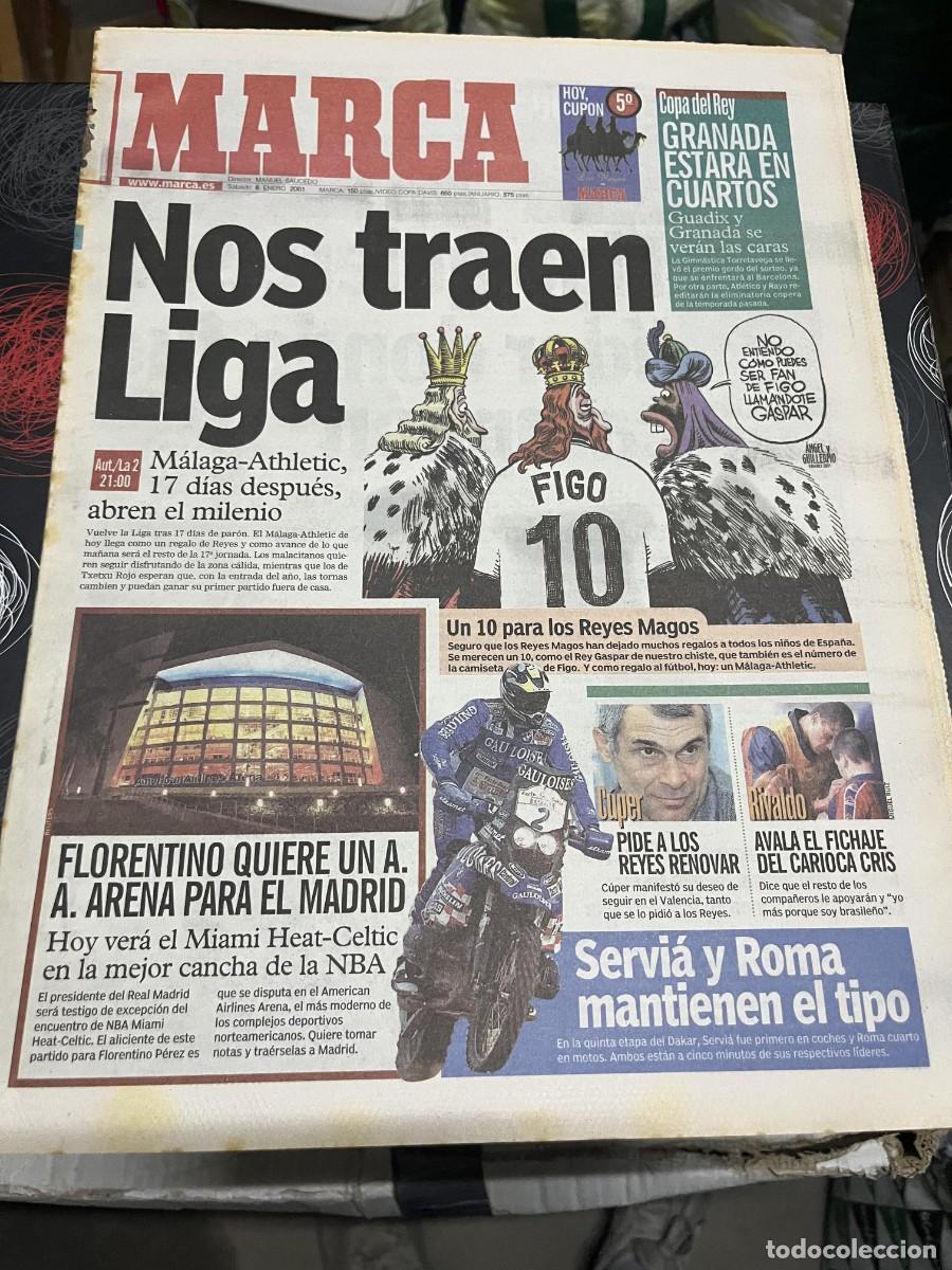 Coleccionismo deportivo: MARCA (6-1-2001) HOY MALAGA ATHLETIC COPA GUADIX GRANADA CUPER SERVIA ROMA DAKAR RIVALDO