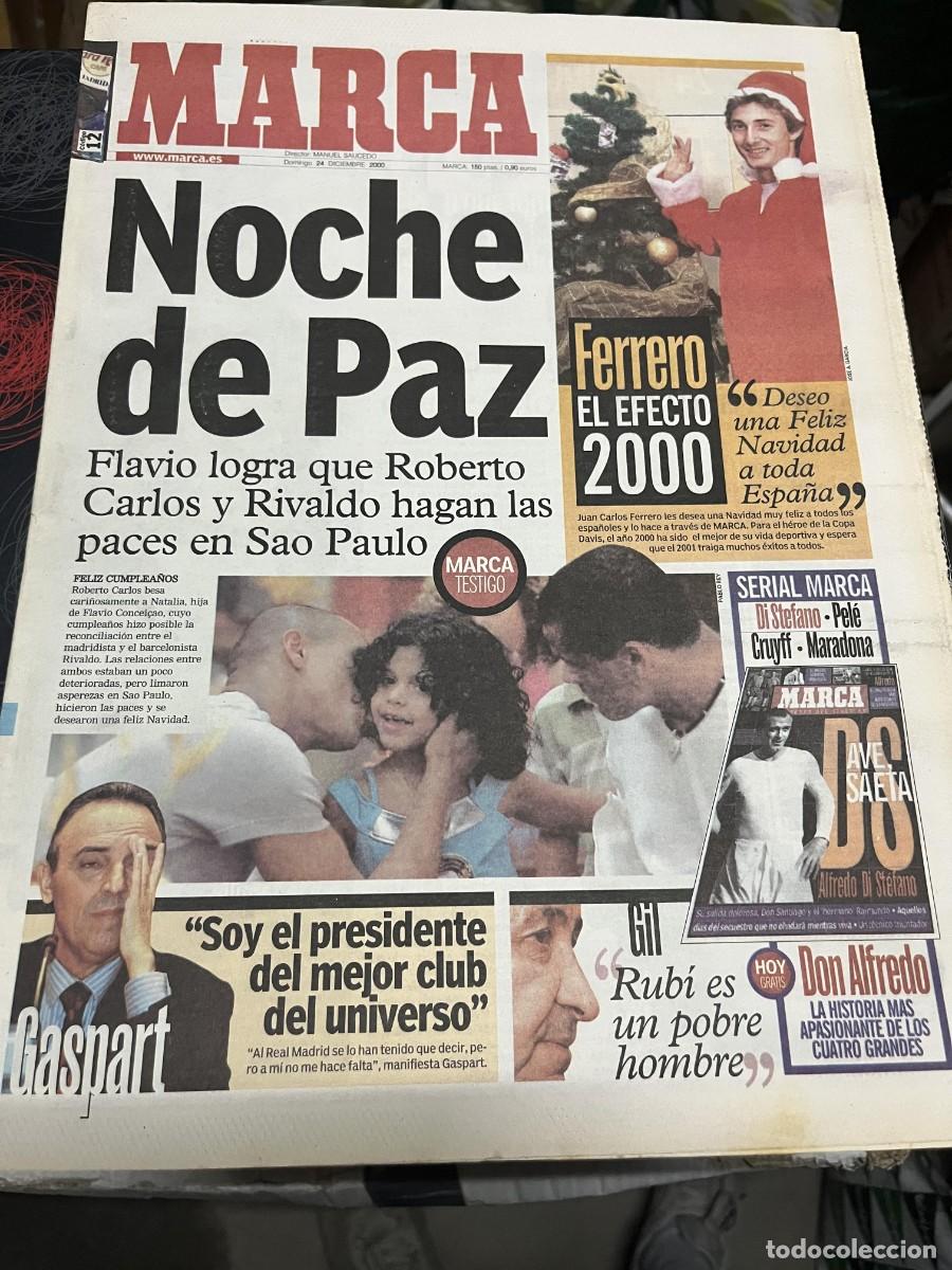Coleccionismo deportivo: MARCA (24-12-2000) FERRERO ROBERTO CARLOS RIVALDO FLAVIO GASPART GIL REYES DEL SIGLO XX DI STEFANO