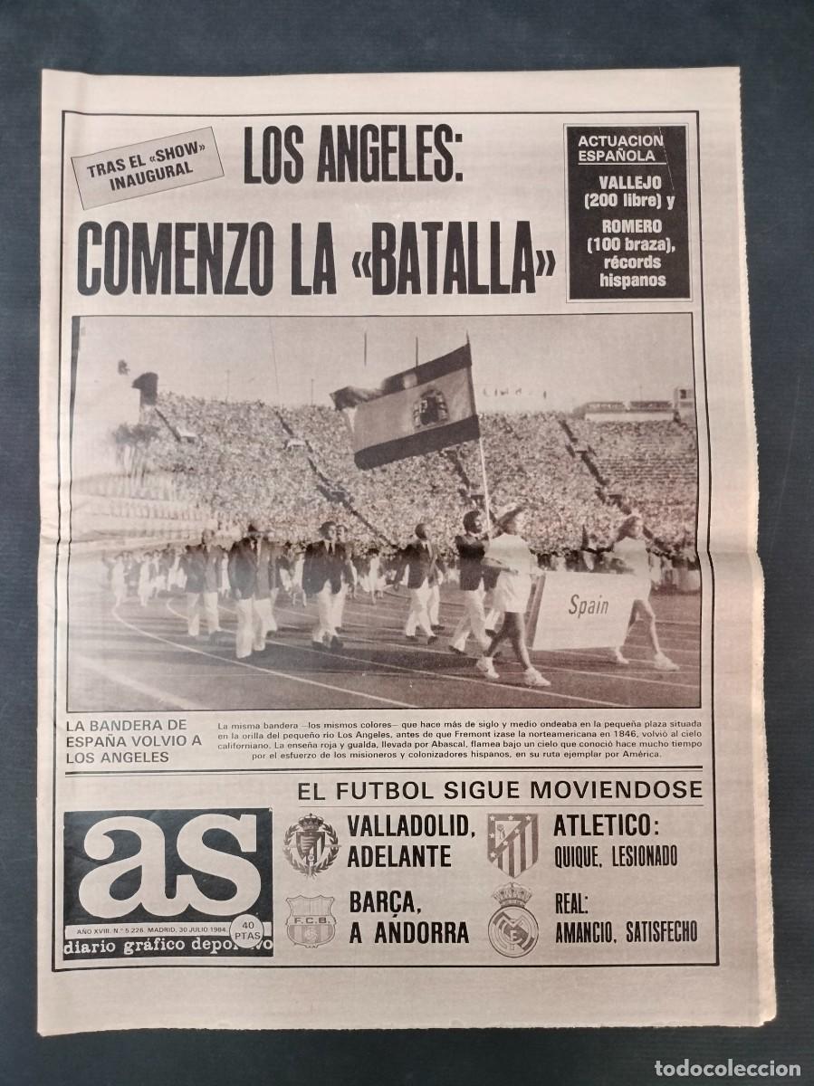 Coleccionismo deportivo: DIARIO AS N&ordm; 5226 27 JULIO 1984 INAUGURACION OLIMPIADAS DE LOS ANGELES EXCELENTE!!