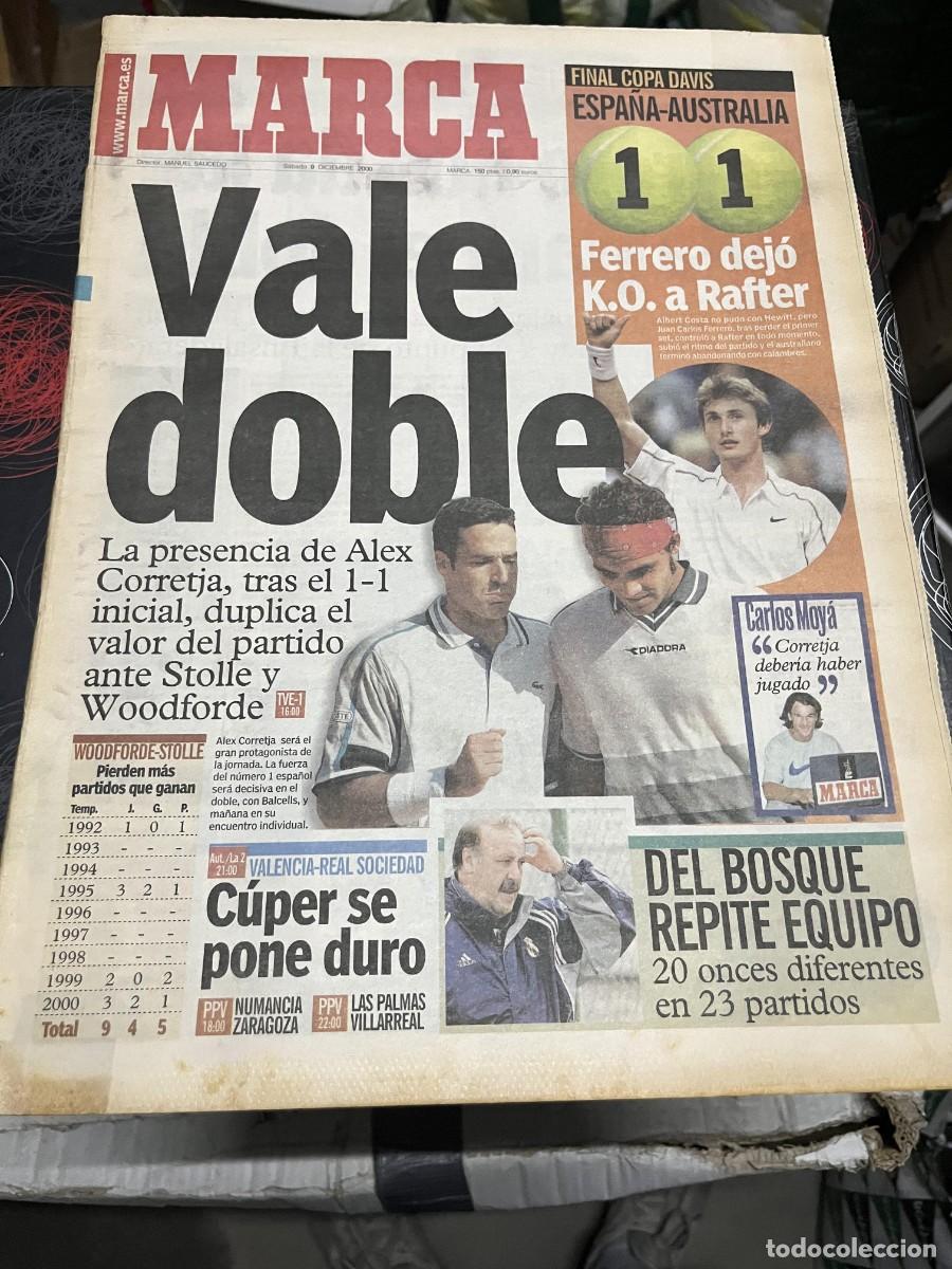Coleccionismo deportivo: MARCA (9-12-2000) COPA DAVIS ESPA&Ntilde;A AUSTRALIA ALEX CORRETJA CARLOS MOYA HOY VALENCIA REAL SOCIEDAD