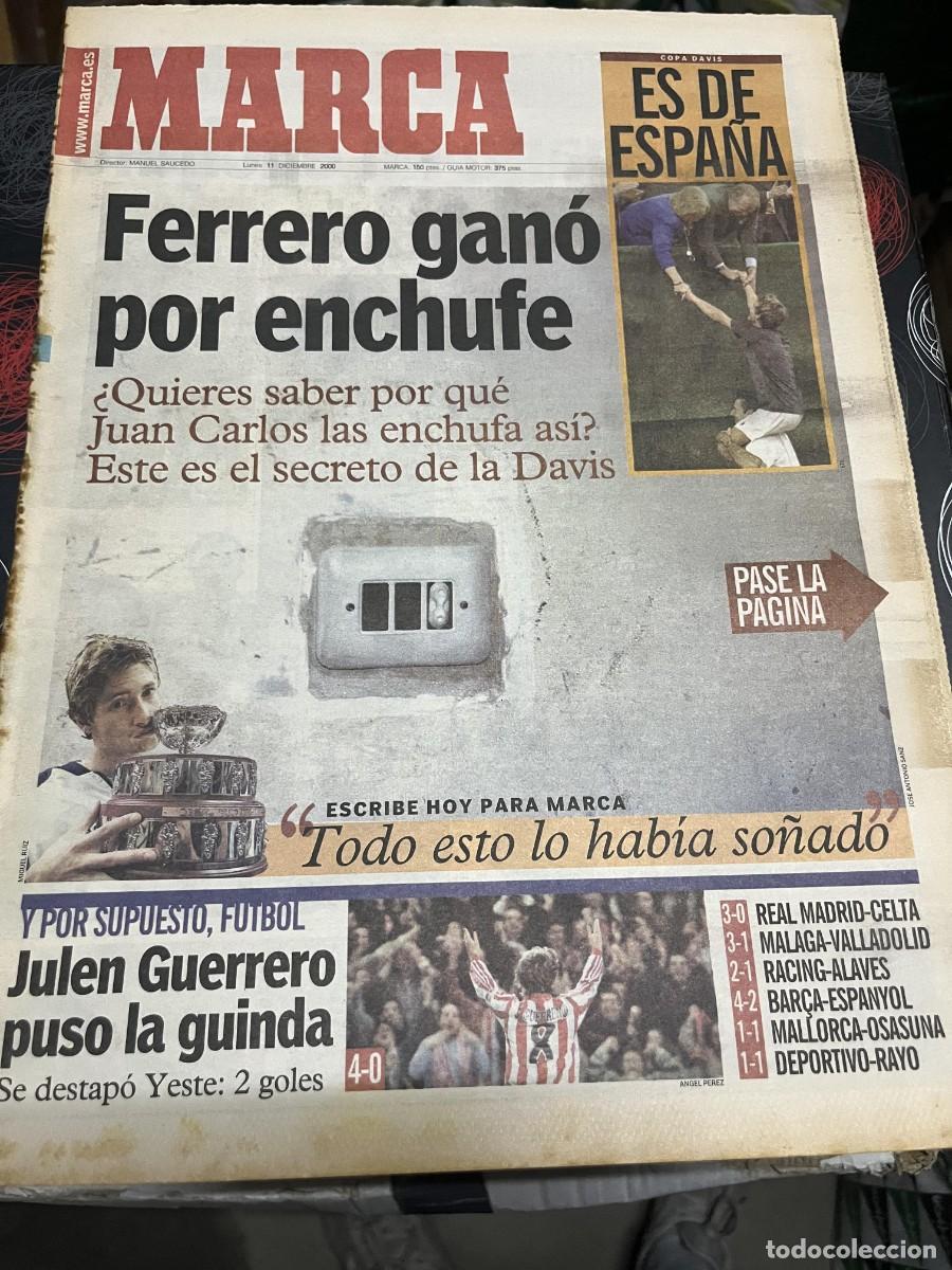 Coleccionismo deportivo: MARCA (11-12-2000) CAMPEON COPA DAVIS ESPA&Ntilde;A AUSTRALIA TENIS FERRERO JORNADA LIGA