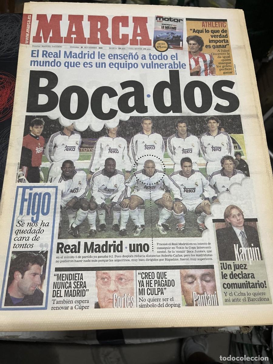 Coleccionismo deportivo: MARCA (29-11-2000) FINAL INTERCONTINENTAL REAL MADRID 1-2 BOCA JUNIORS CAMPEON KARPIN
