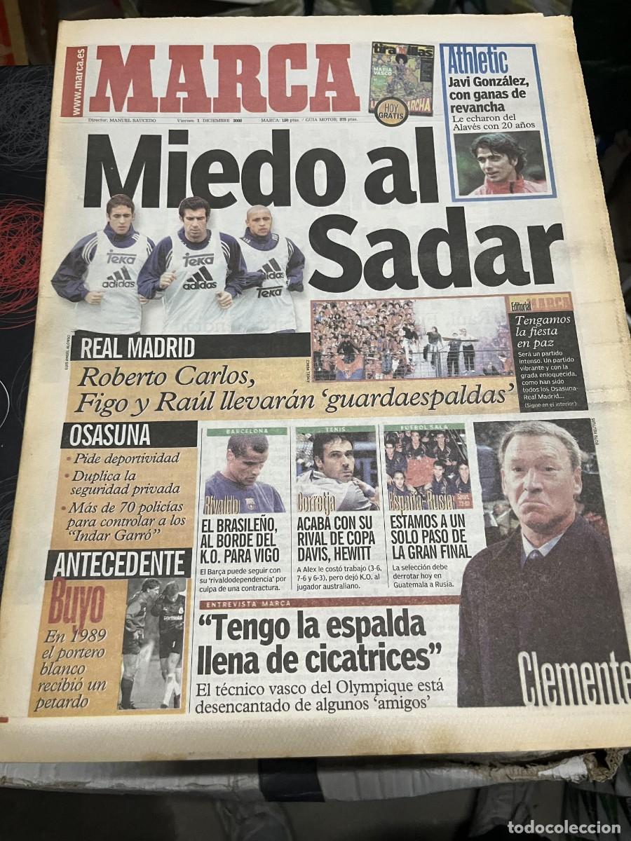 Coleccionismo deportivo: MARCA (1-12-2000) OSASUNA REAL MADRID ATHLETIC JAVI GONZALEZ BUYO ENTREVISTA CLEMENTE VENUS WILLIAMS