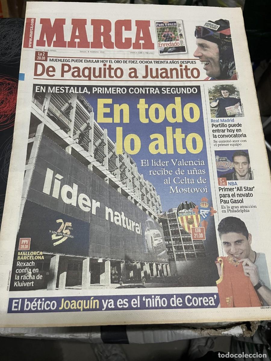 Coleccionismo deportivo: MARCA (9-2-2002) JOHANN MUHLEGG JUANITO LIDER VALENCIA CELTA VIGO PAU GASOL MICHAEL AIR JORDAN