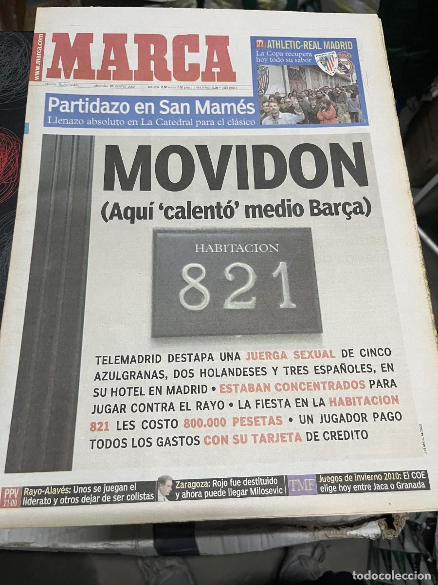 Coleccionismo deportivo: MARCA (23-1-2002) HOY ATHLETIC BILBAO REAL MADRID RAYO ALAVES JUERGA SEXUAL BARCELONA