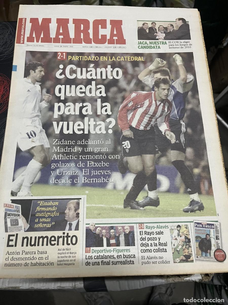 Coleccionismo deportivo: MARCA (24-1-2002) ATHLETIC BILBAO 2-1 REAL MADRID ETXEBERRIA JACA OLIMPIADAS DEPORTIVO FIGUERES